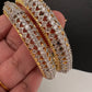 AD stone kada bangles in golden finish - festive pair