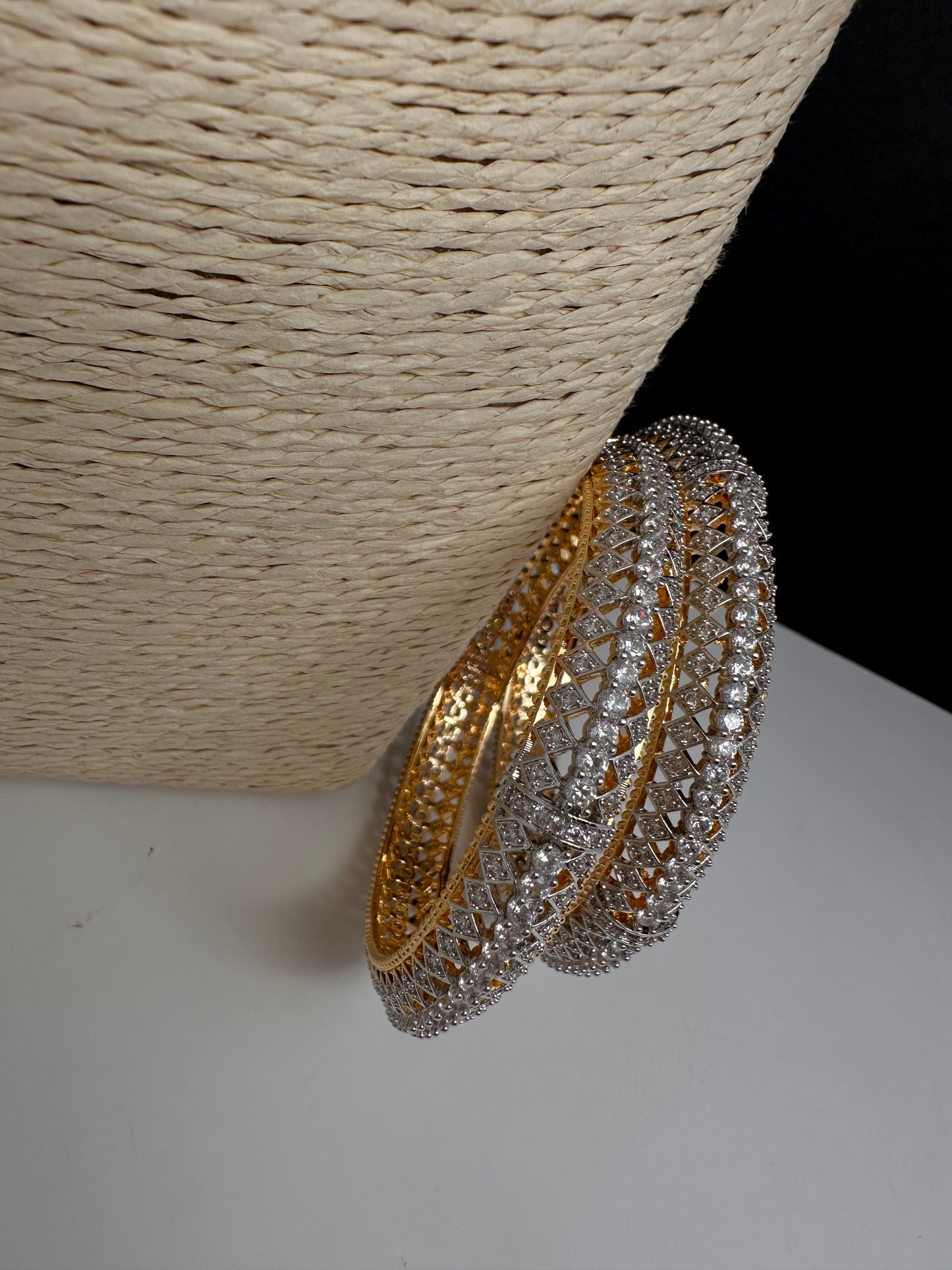 Classic AD kada bangles pair - traditional Indian jewelry