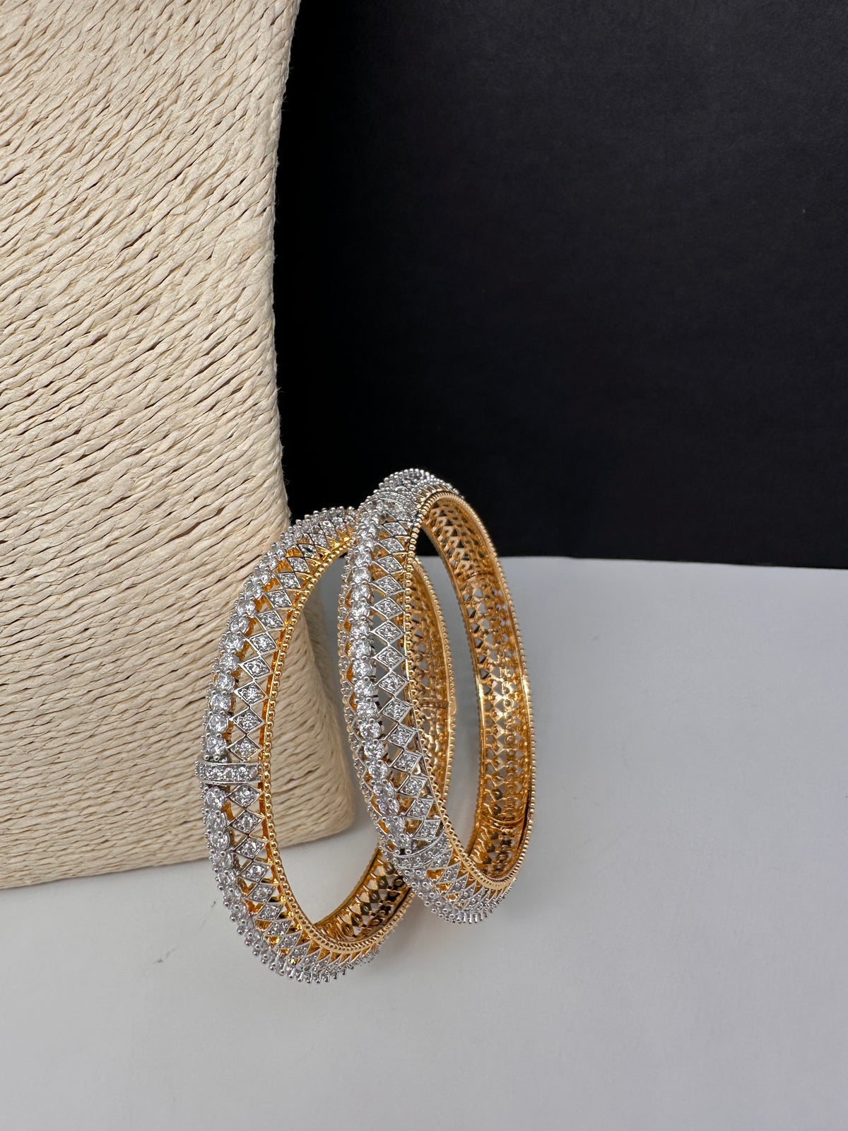 AD golden kada bangles pair for weddings and festivals