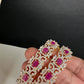 AD Diamond Finish Ruby Openable Bangles - 2.8