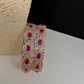 AD Diamond Finish Ruby Openable Bangles - 2.8