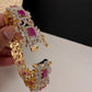 AD Diamond Finish Ruby Openable Bangles - 2.8