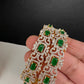 Golden AD green stone openable bangles - Indian wedding jewelry