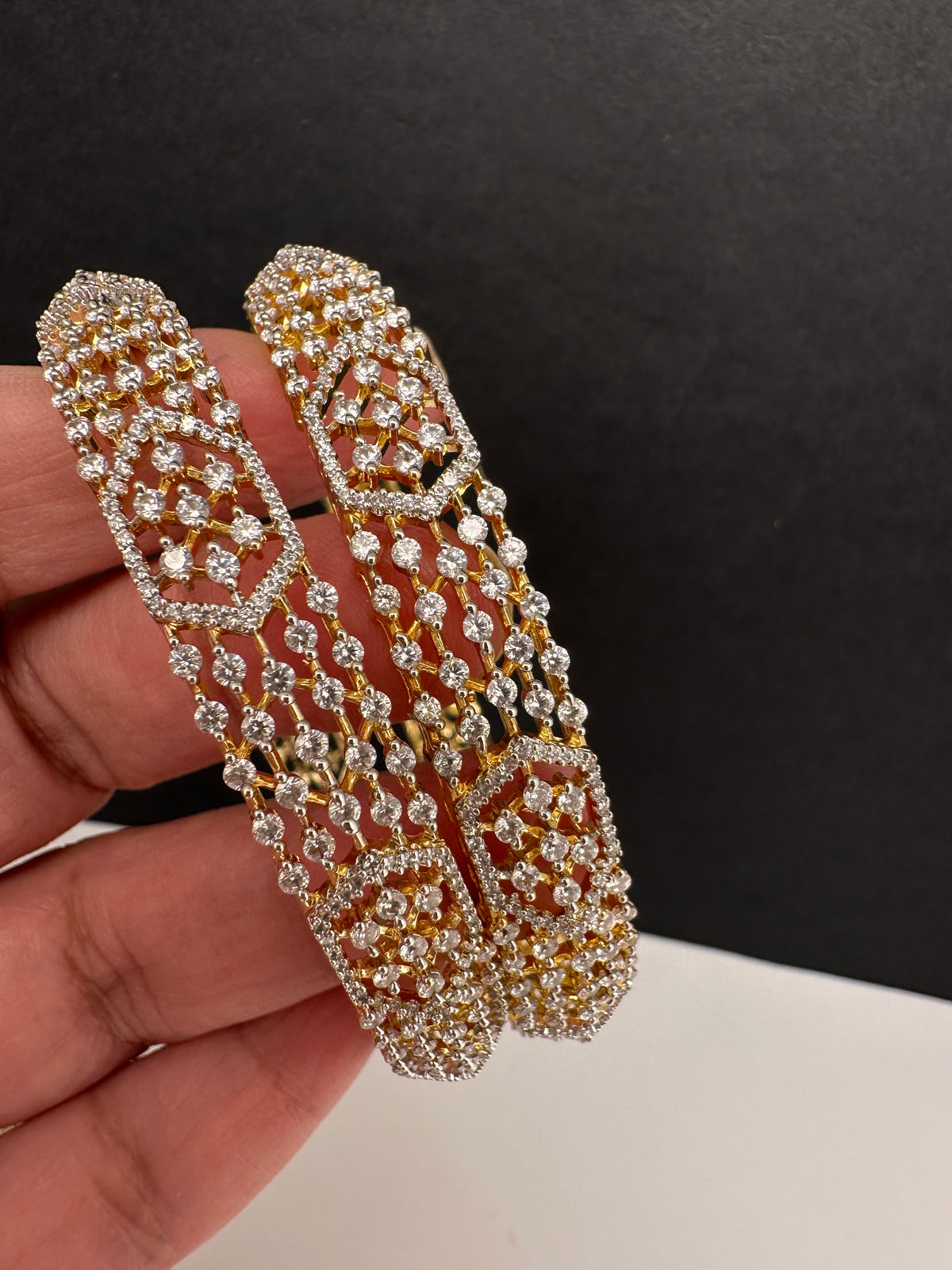 Openable AD kada bangles pair for weddings and festivals