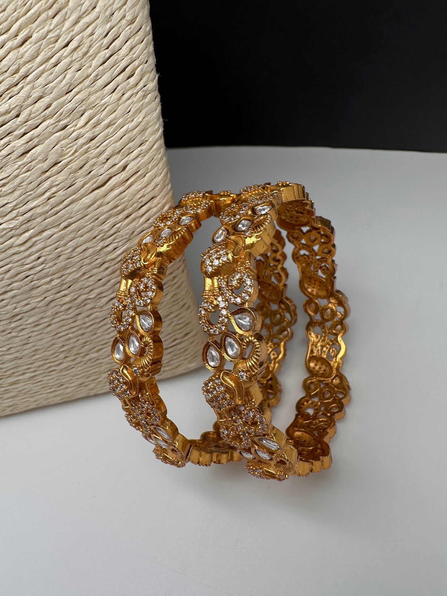 Matte Elephant CZ Bangles - 2.8