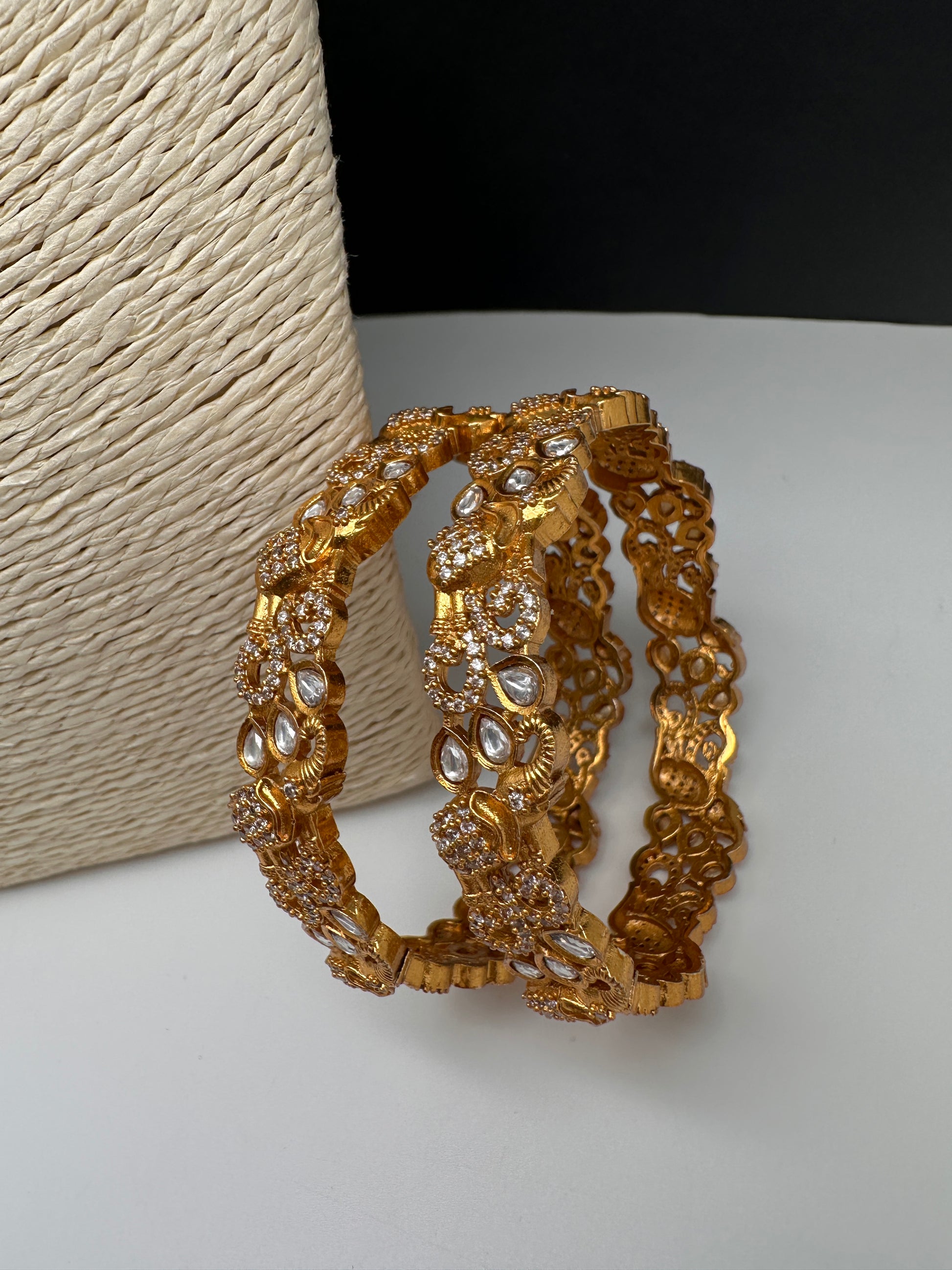 Matte Elephant CZ Bangles - 2.8