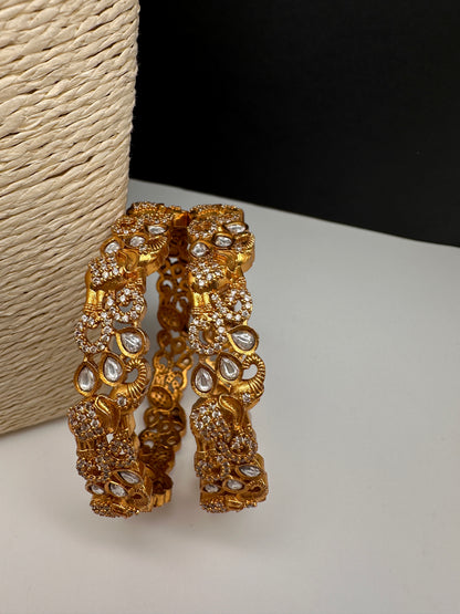 Matte Elephant CZ Bangles - 2.8