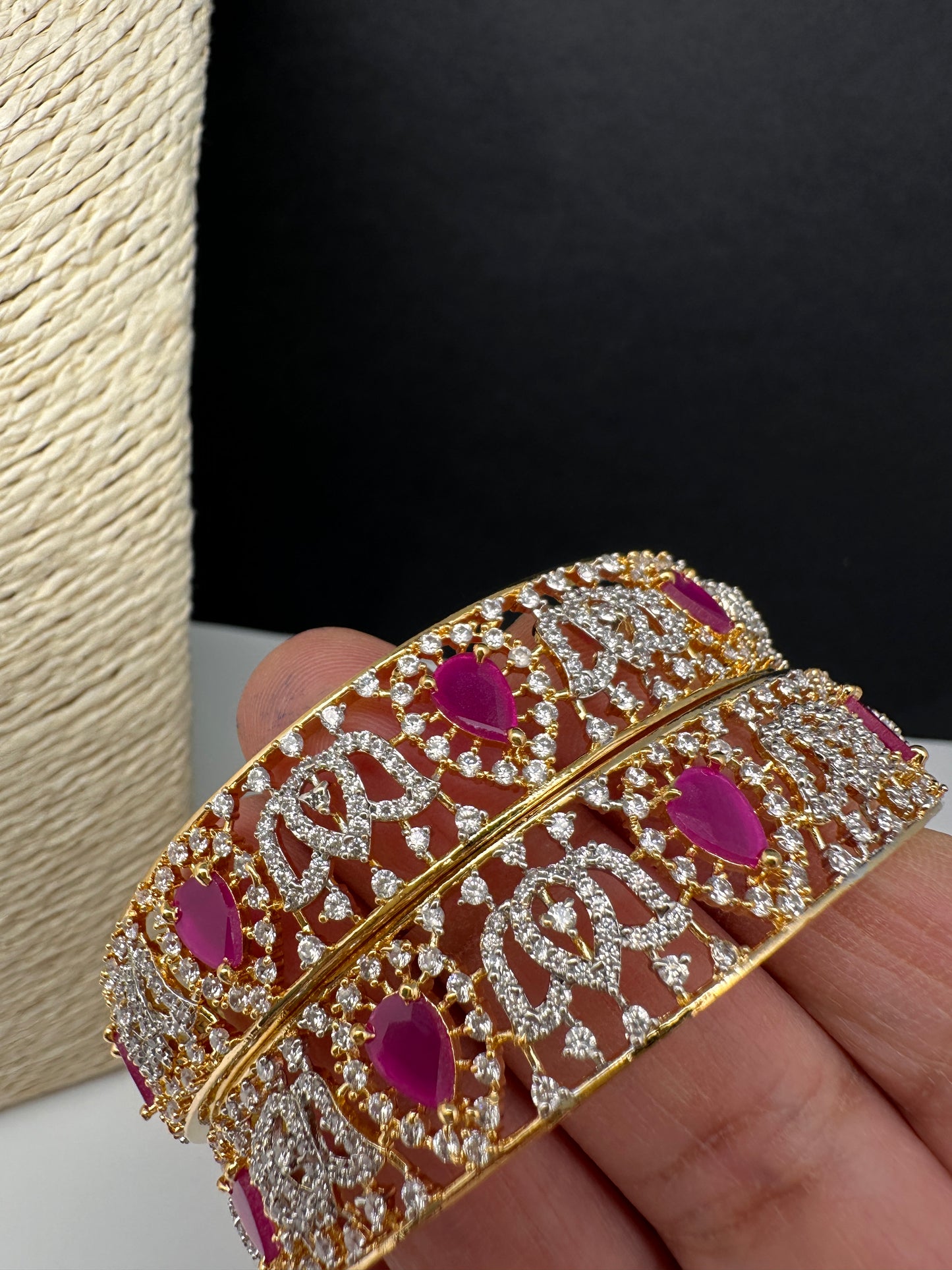 AD Ruby Kada Bangles - 2.8