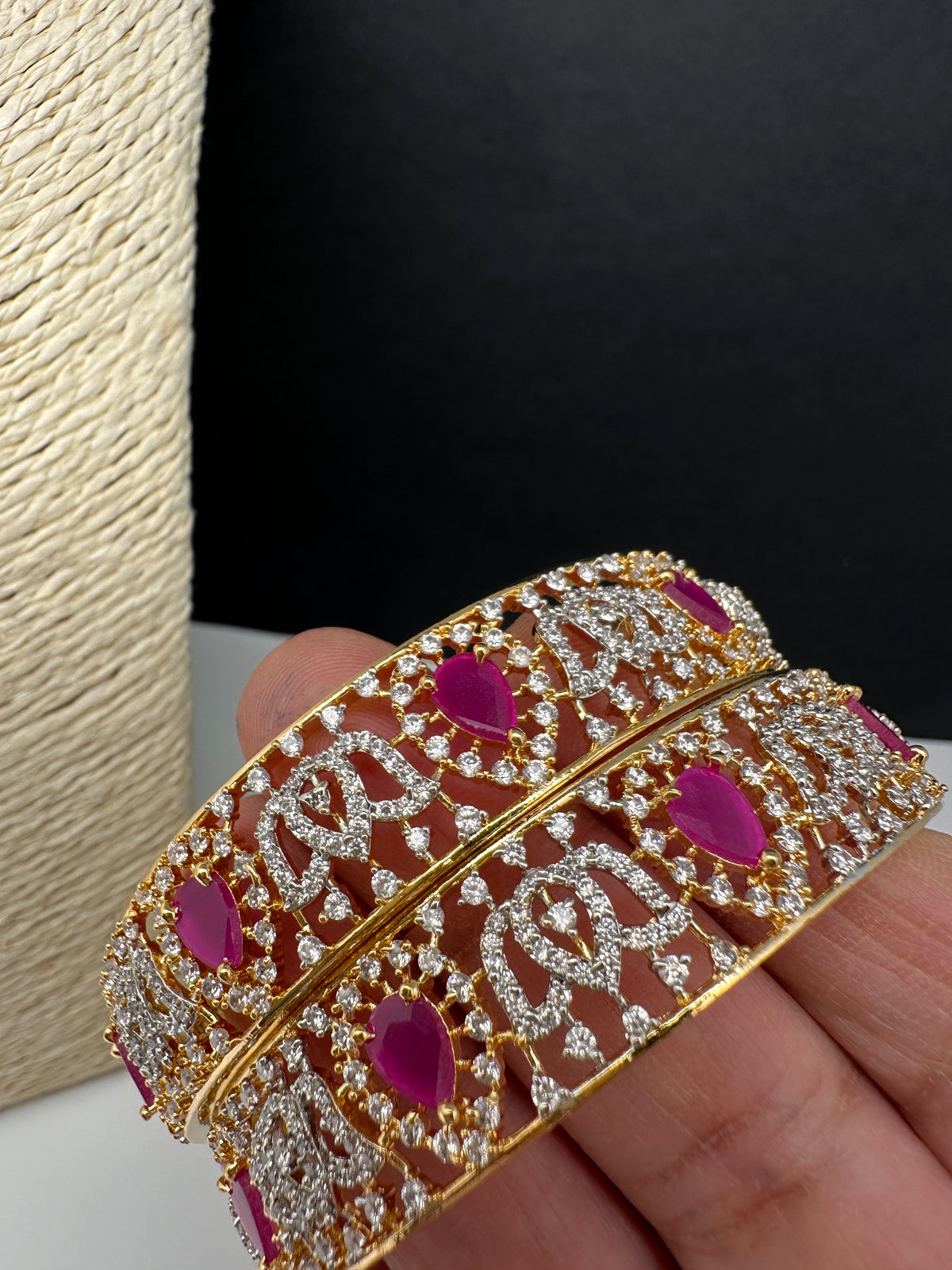 AD Ruby Kada Bangles - 2.8