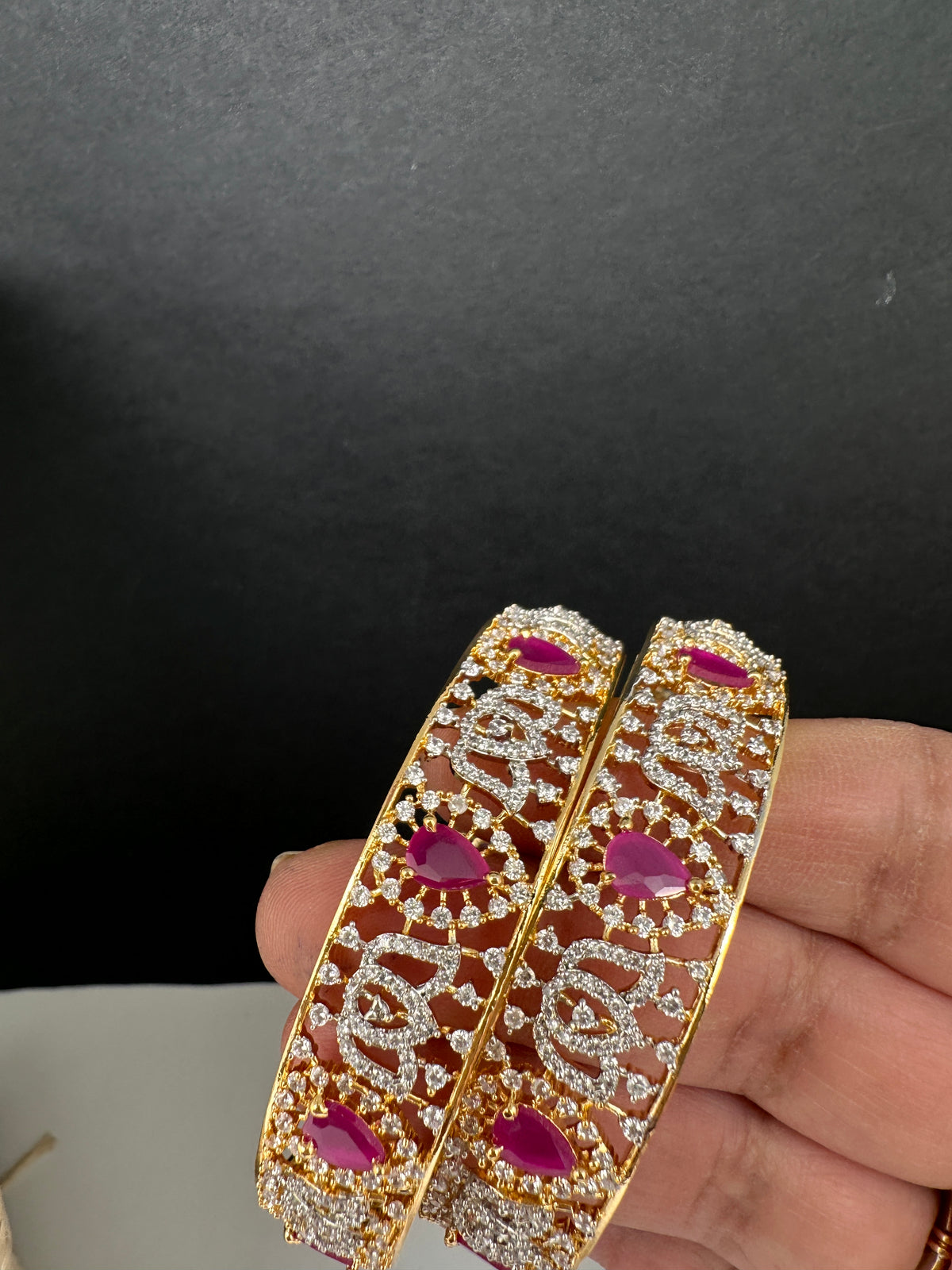 AD Ruby Kada Bangles - 2.8