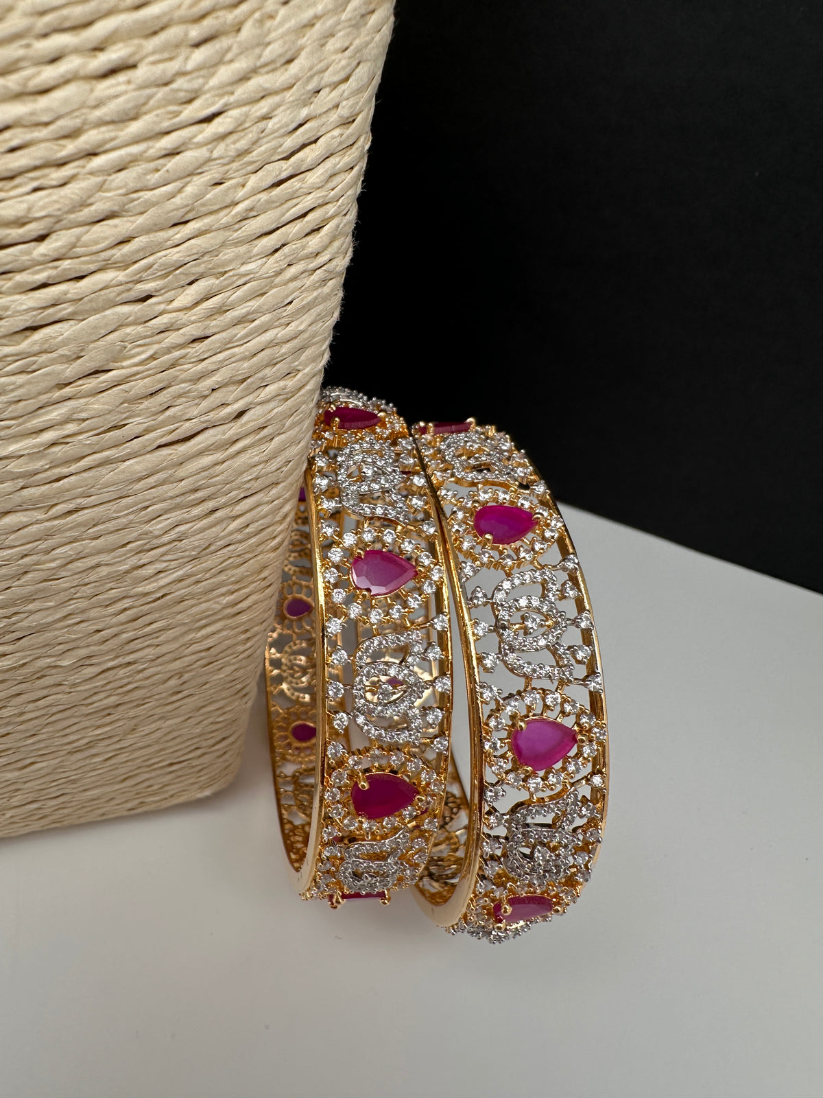 AD Ruby Kada Bangles - 2.8