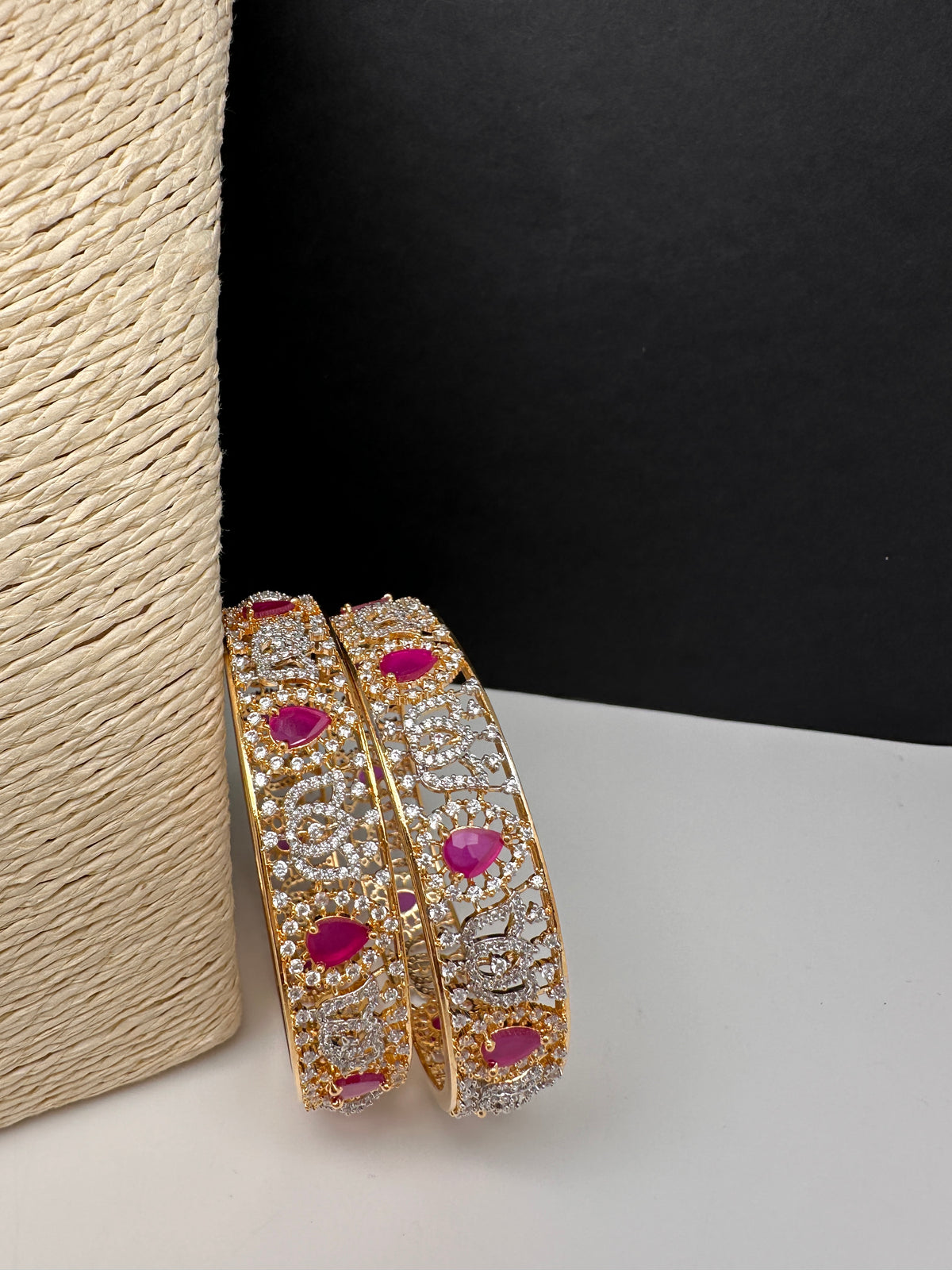 AD Ruby Kada Bangles - 2.8