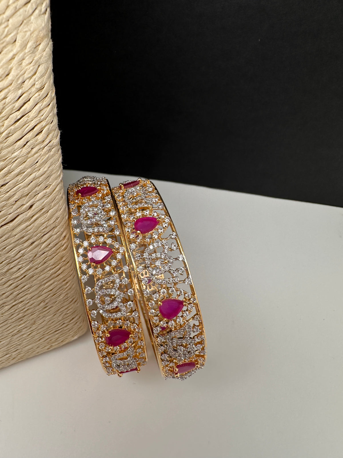 AD Ruby Kada Bangles - 2.8