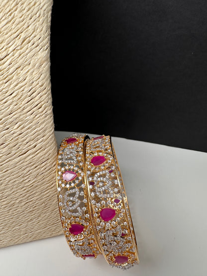 AD Ruby Kada Bangles - 2.8