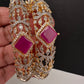 AD ruby diamond finish openable bangles in gold finish - Indian jewelry