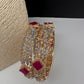 Gold AD ruby stone openable bangles pair - traditional Indian jewelry