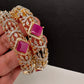 Openable AD ruby bangles pair for Indian wedding and festive wear