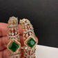 Emerald AD openable bangles pair for festive traditional outfits