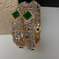 Elegant emerald green AD bangles for saree and lehenga wear