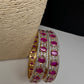 Ruby red AD bangles pair for sarees and lehengas