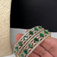 Golden AD green stone bangles pair for Indian weddings