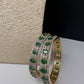 Emerald green AD bangles for sarees lehengas and festive wear