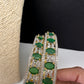 AD green stone Indian bangles pair for weddings and festivals