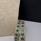 Green stone AD golden bangles pair - traditional Indian jewelry