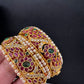 Kempu Floral Gold Finish Bangles - 2.7