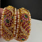Kempu Floral Gold Finish Bangles - 2.7