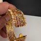 Kempu Floral Gold Finish Bangles - 2.7