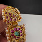 Kempu Floral Gold Finish Bangles - 2.7