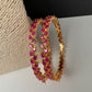 Ruby Red Sleek Openable Bangles - 2.8