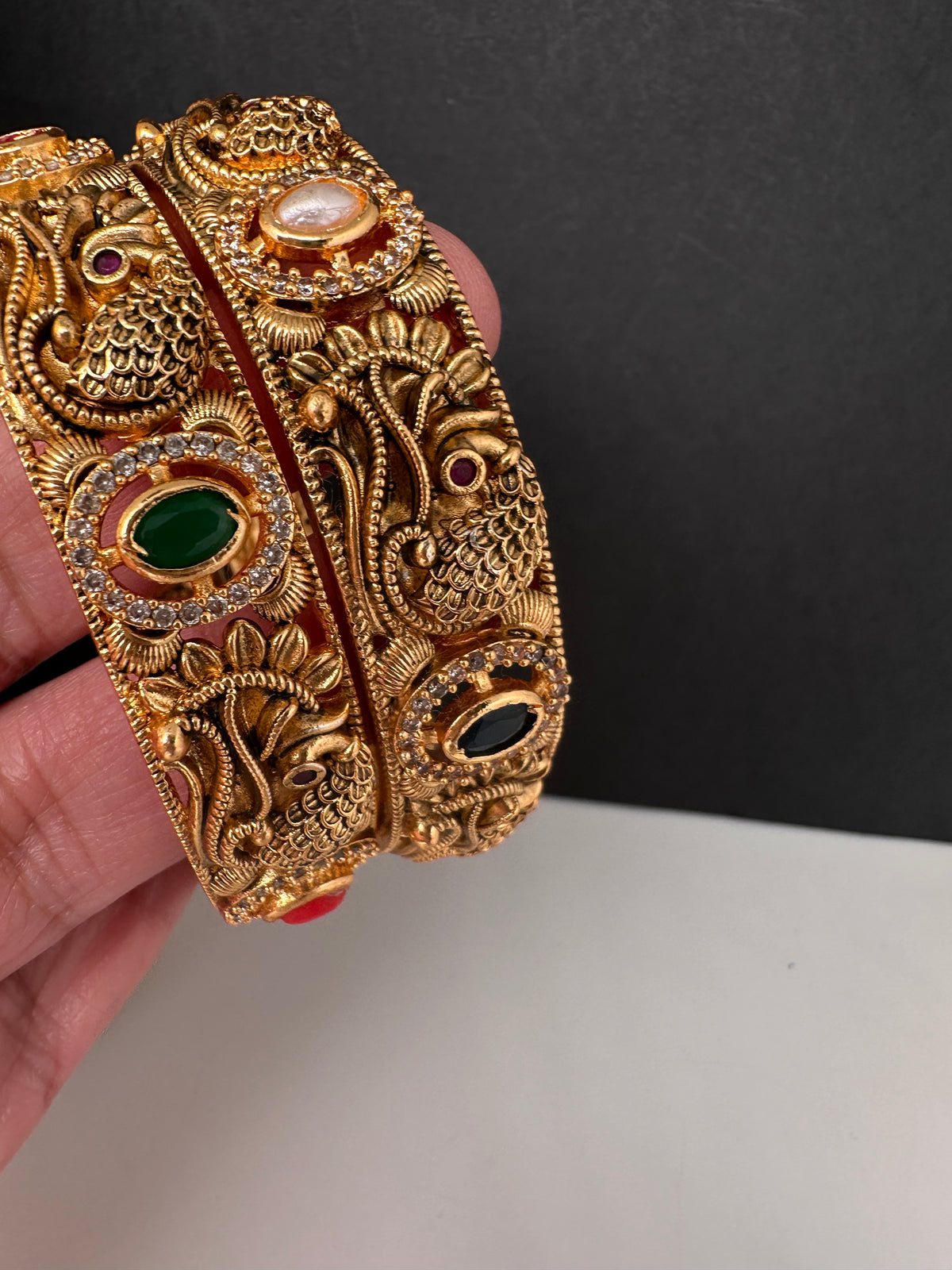 Nakshi Matte Navratan Bangles - BN000560