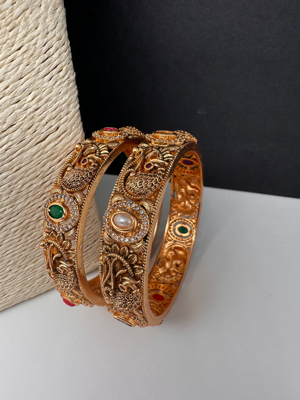 Nakshi Matte Navratan Bangles - BN000560