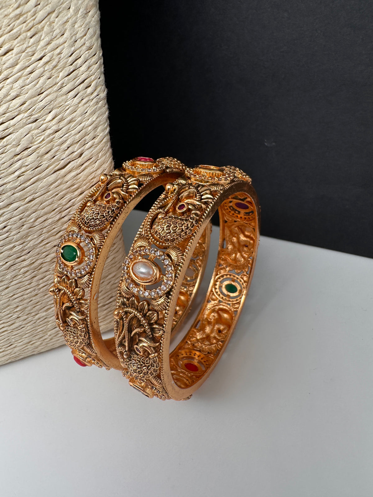 Nakshi Matte Navratan Bangles - BN000560