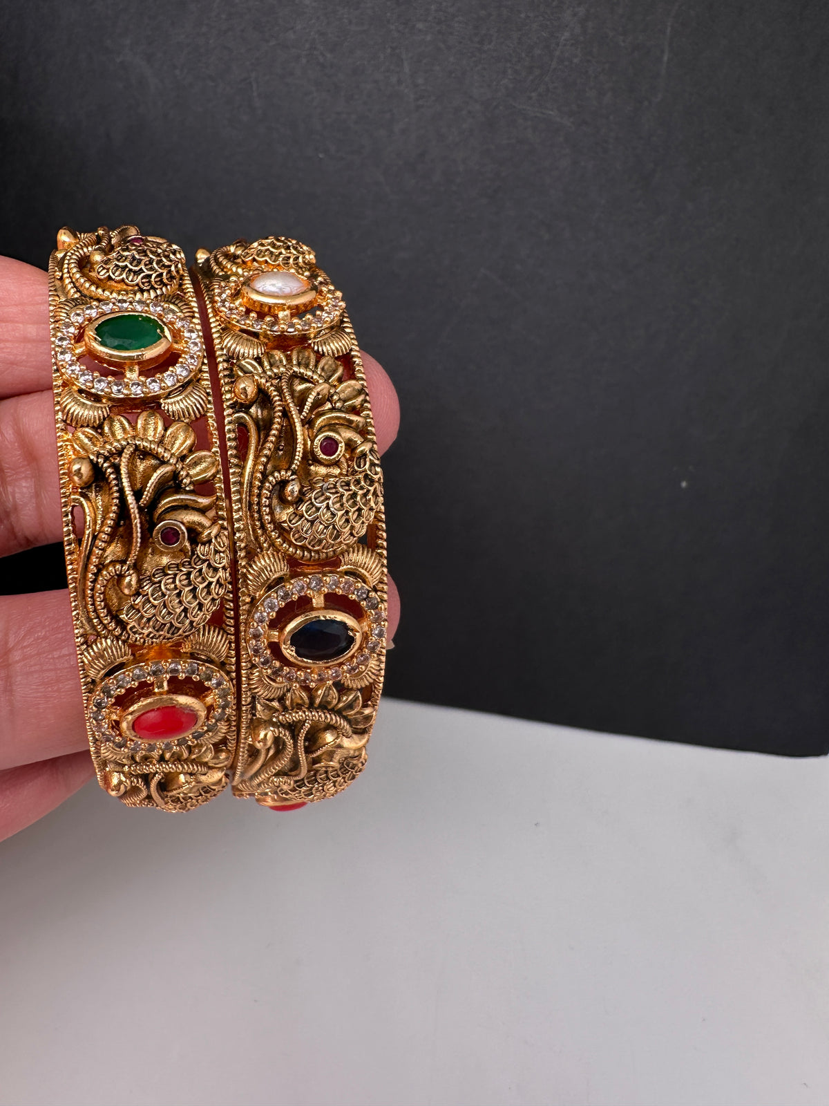 Nakshi Matte Navratan Bangles - BN000560