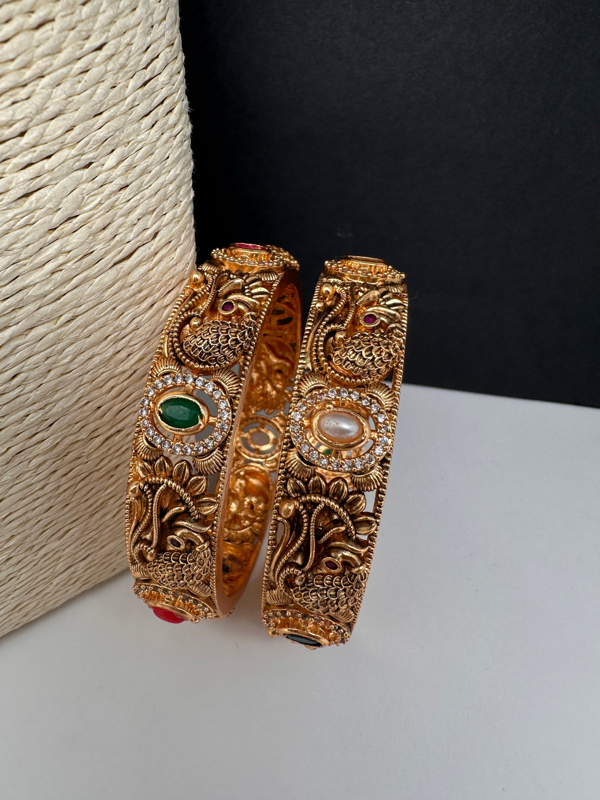 Nakshi Matte Navratan Bangles - BN000560