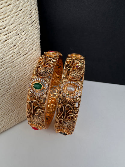 Nakshi Matte Navratan Bangles - BN000560