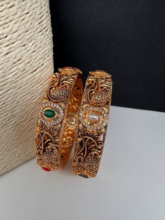Nakshi Matte Navratan Bangles - BN000560