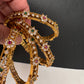 Matte CZ Red Green Bangles - BN000561