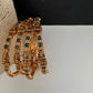 Goddess Lakshmi CZ Green Bangles - BN000562