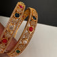 Gold Finish Navratan Bangles - BN000563