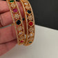 Gold Finish Navratan Bangles - BN000563