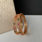 Gold Finish Navratan Bangles - BN000563