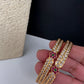 Gold Finish Red Green CZ Bangles - BN000564