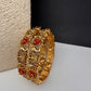 Goddess Lakshmi Matte Coral Bangles - Pair - BN000566