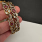 Peacock CZ Red Victorian Sleek Bangles - Pair - BN000567
