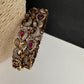 Peacock CZ Red Victorian Sleek Bangles - Pair - BN000567