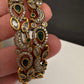 Peacock CZ Green Victorian Sleek Bangles - Pair - BN000568